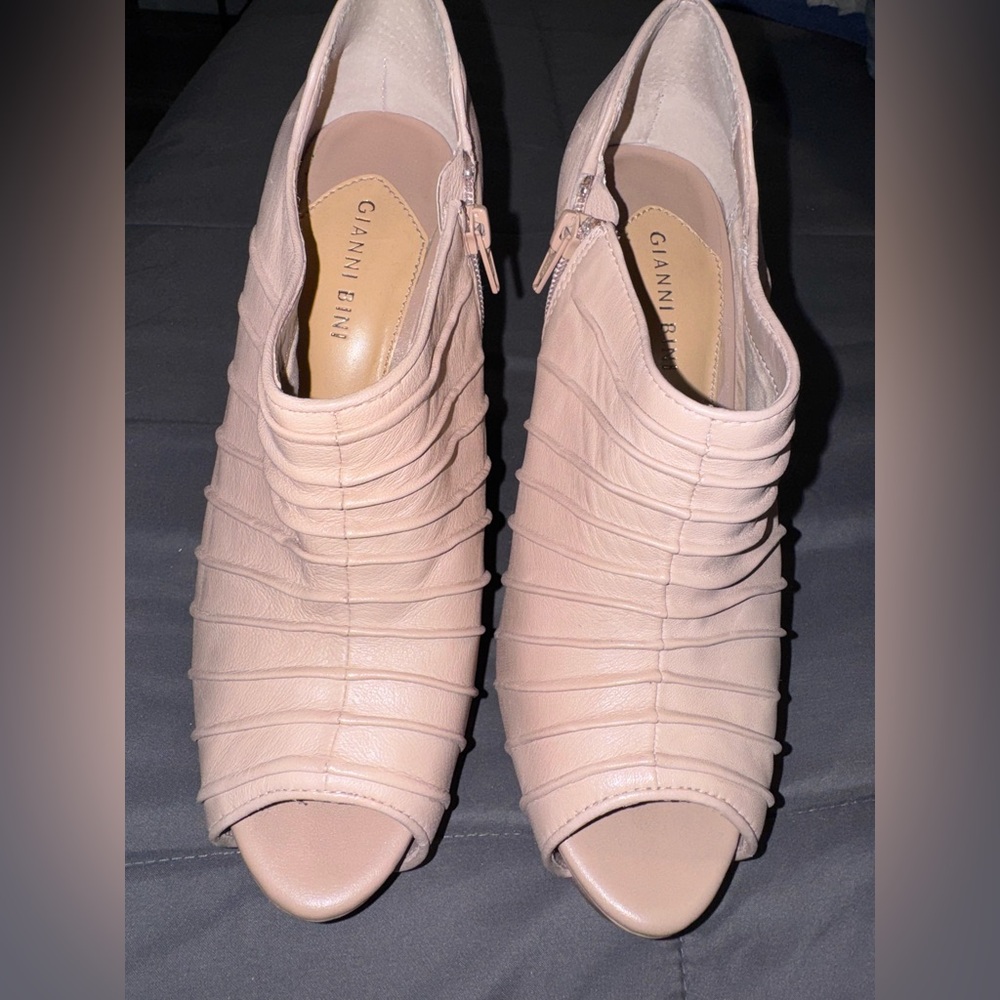 Gianni Bini Women's Peep Toe Booties - Beige